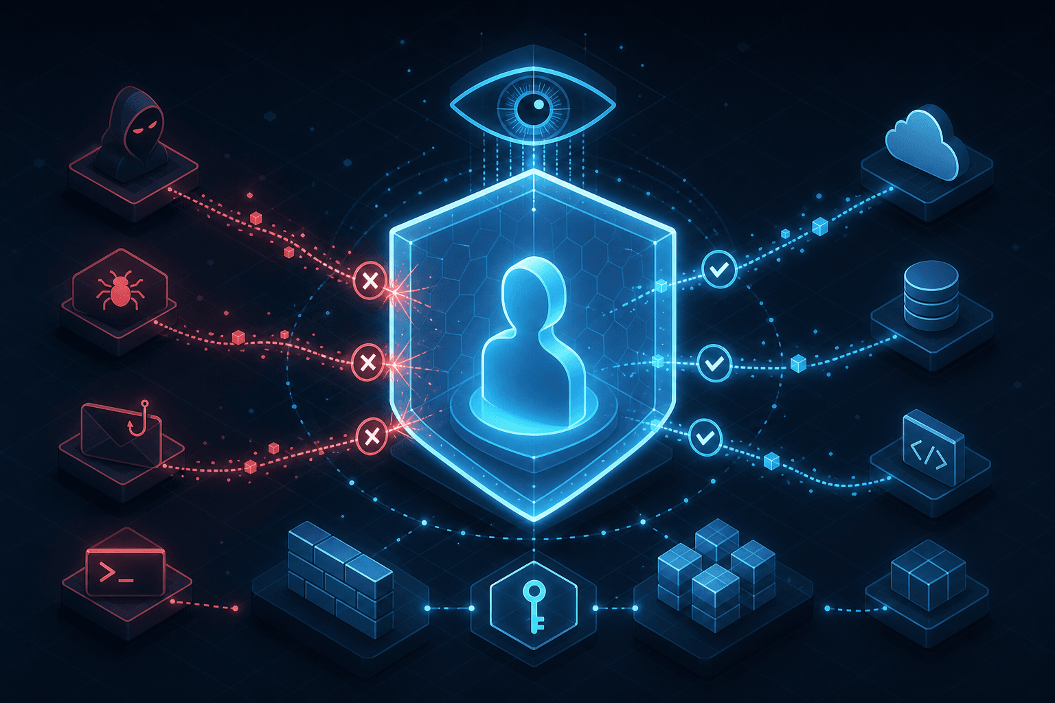 Diagram illustrating the transition from static perimeter security to dynamic identity threat detection.