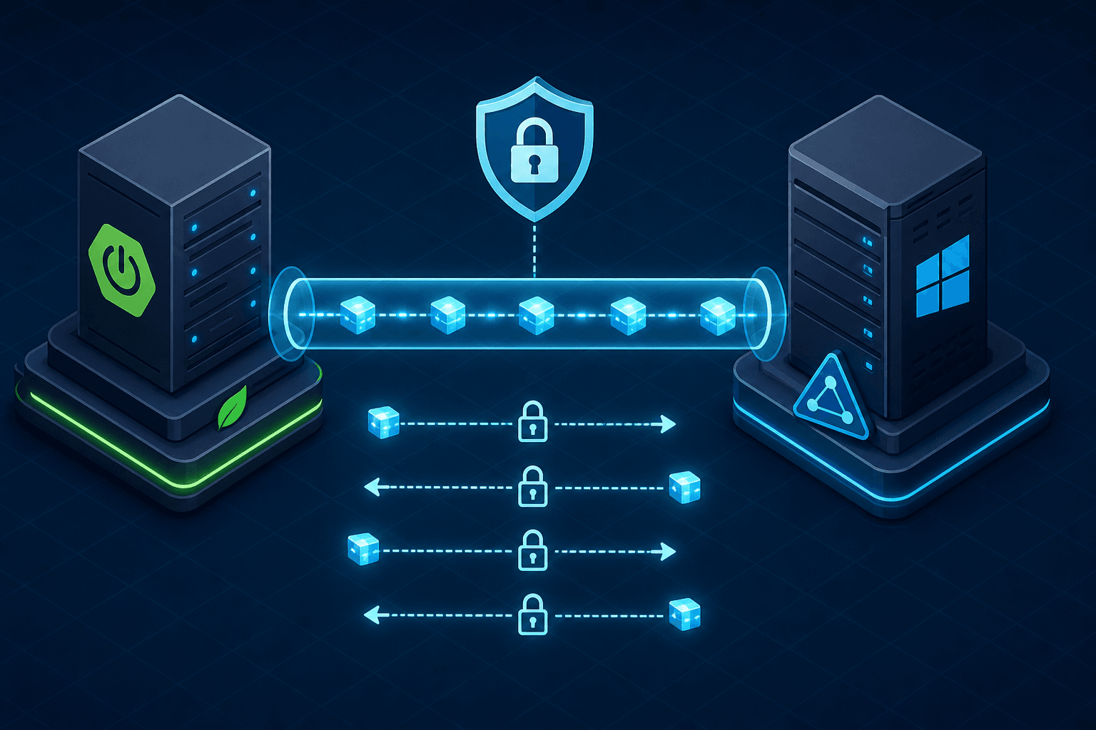 Diagram illustrating the LDAP bind operation between a Spring application and an Active Directory server.