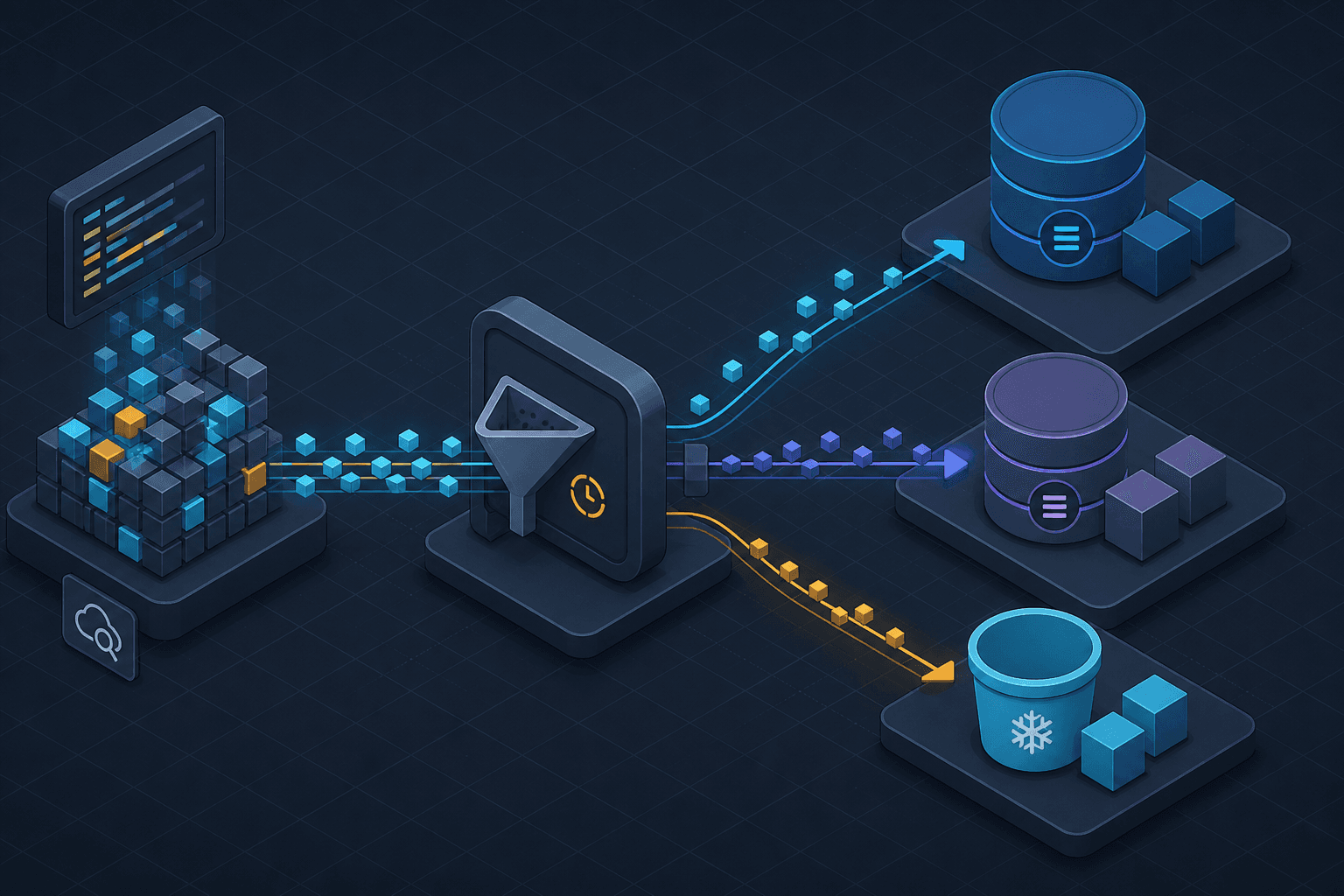 Diagram showing AWS CloudWatch Logs retention policies and S3 tiering for cost optimization.