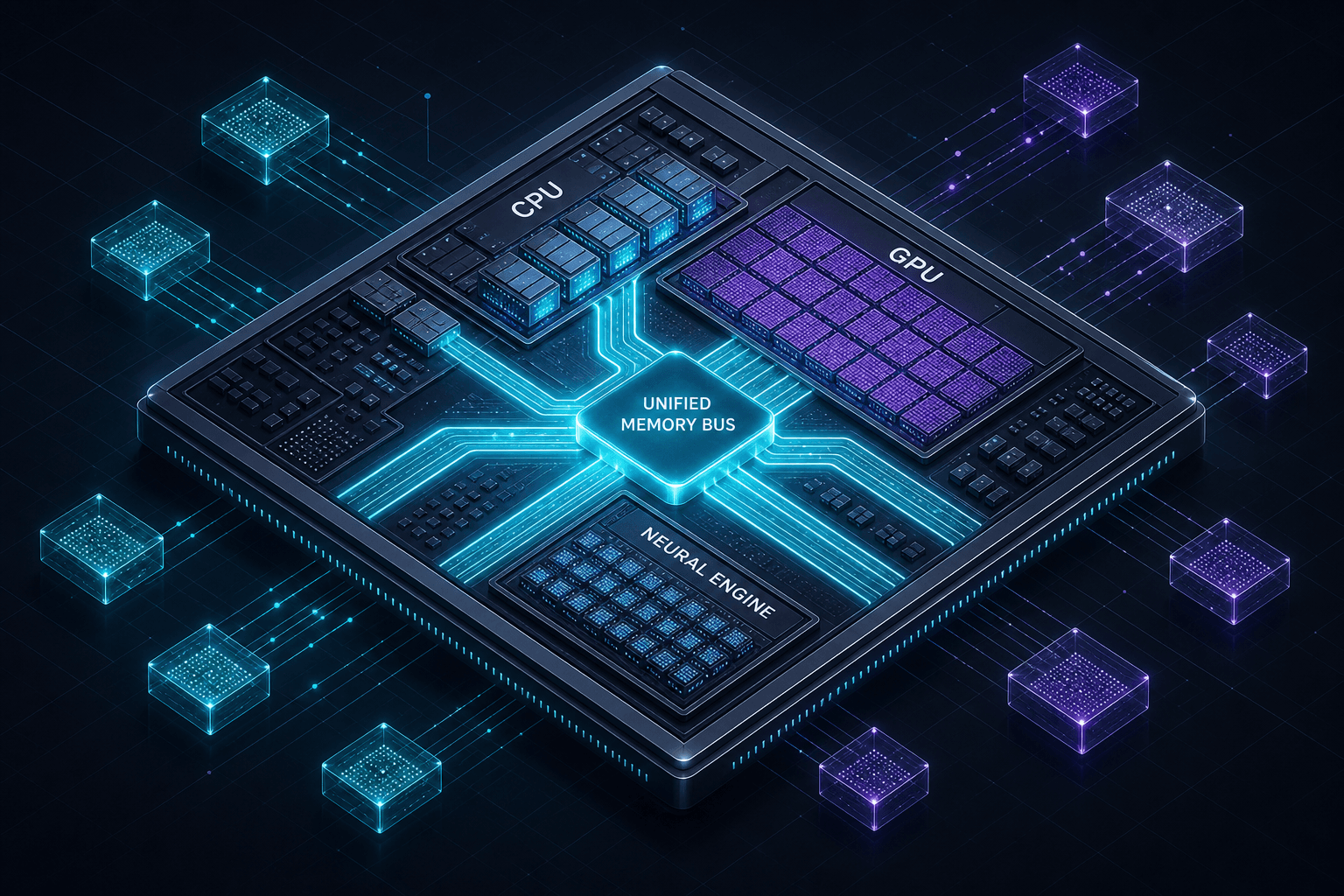 Diagram illustrating MLX unified memory architecture on Apple Silicon.