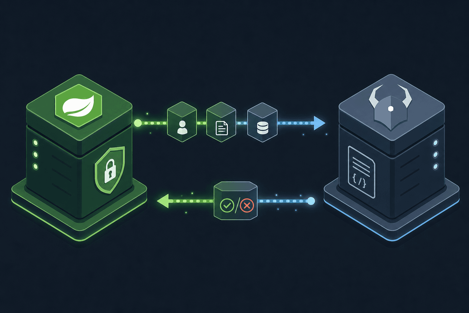 Diagram illustrating the flow of an authorization request from Spring Security to Open Policy Agent.