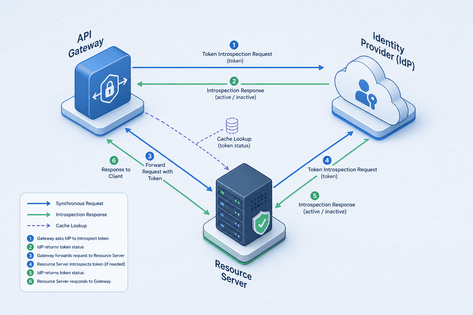Diagram illustrating the decoupling of token trust and invalidation mechanisms in distributed OAuth 2.0 systems.
