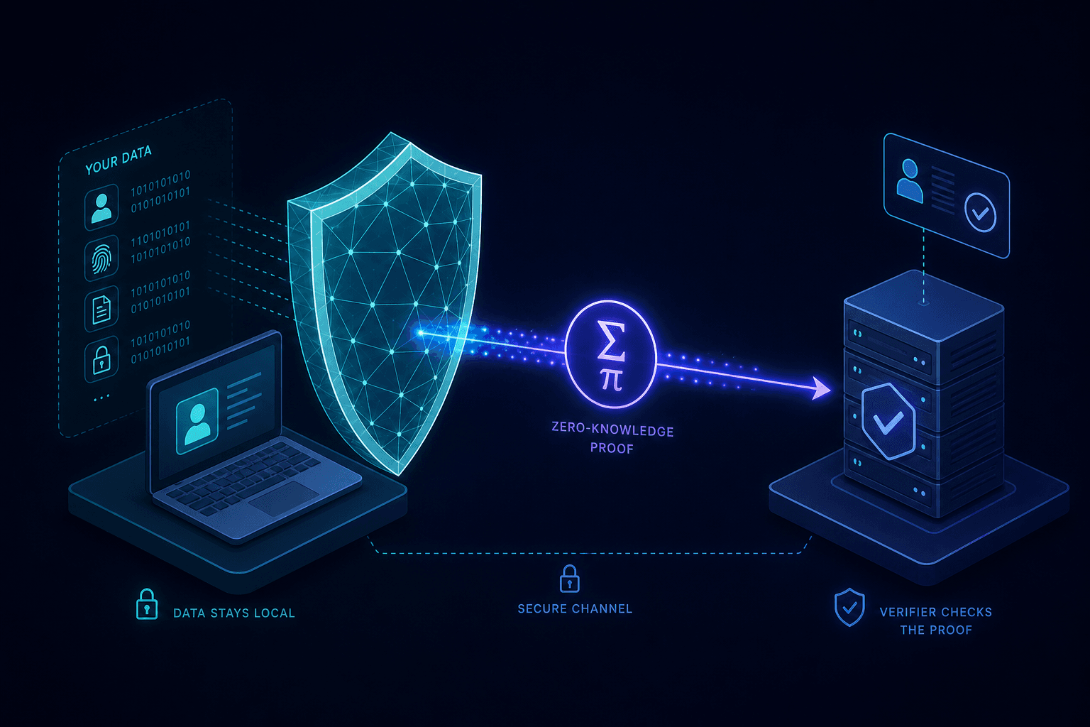 Diagram illustrating the shift from centralized identity storage to zero-knowledge verification.
